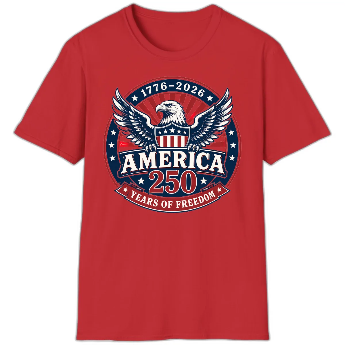 America 250 Years Of Freedom Celebration T-Shirt in Red
